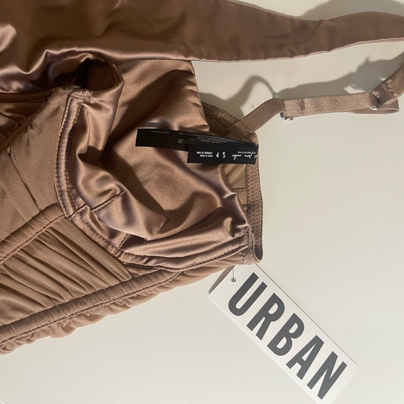 Urban Outfitters Out From Under Nebula Cross Front Corset Top bronze,size s. NWT - Picture 6 of 8